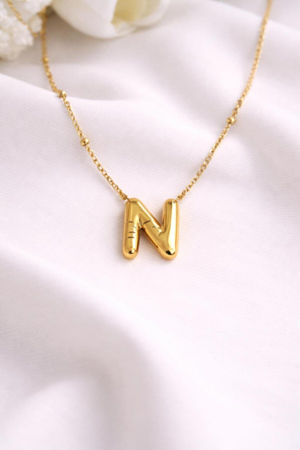 N-LETTER BALLOON MODEL STEEL NECKLACE