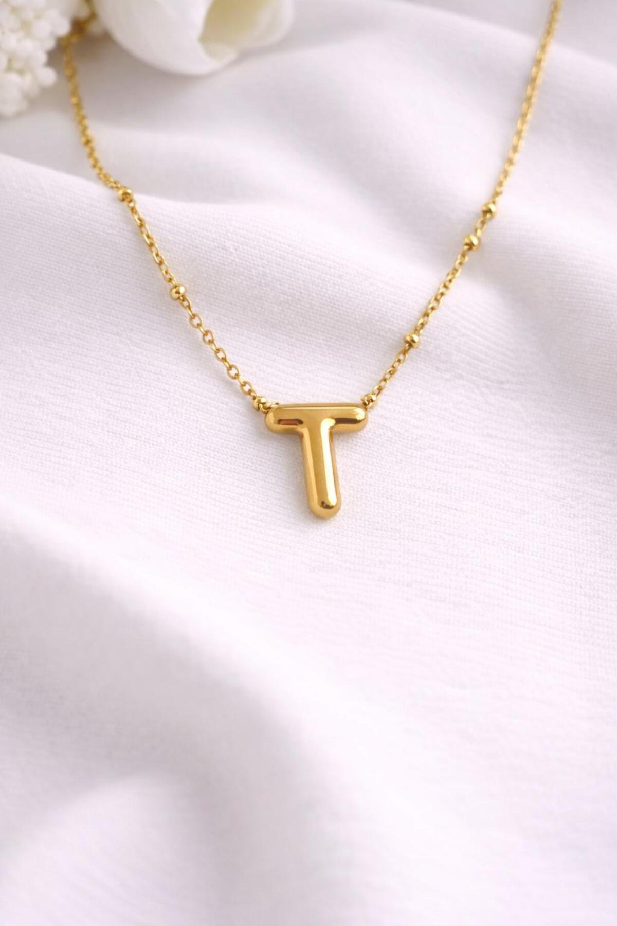 T-LETTER BALLOON MODEL STEEL NECKLACE