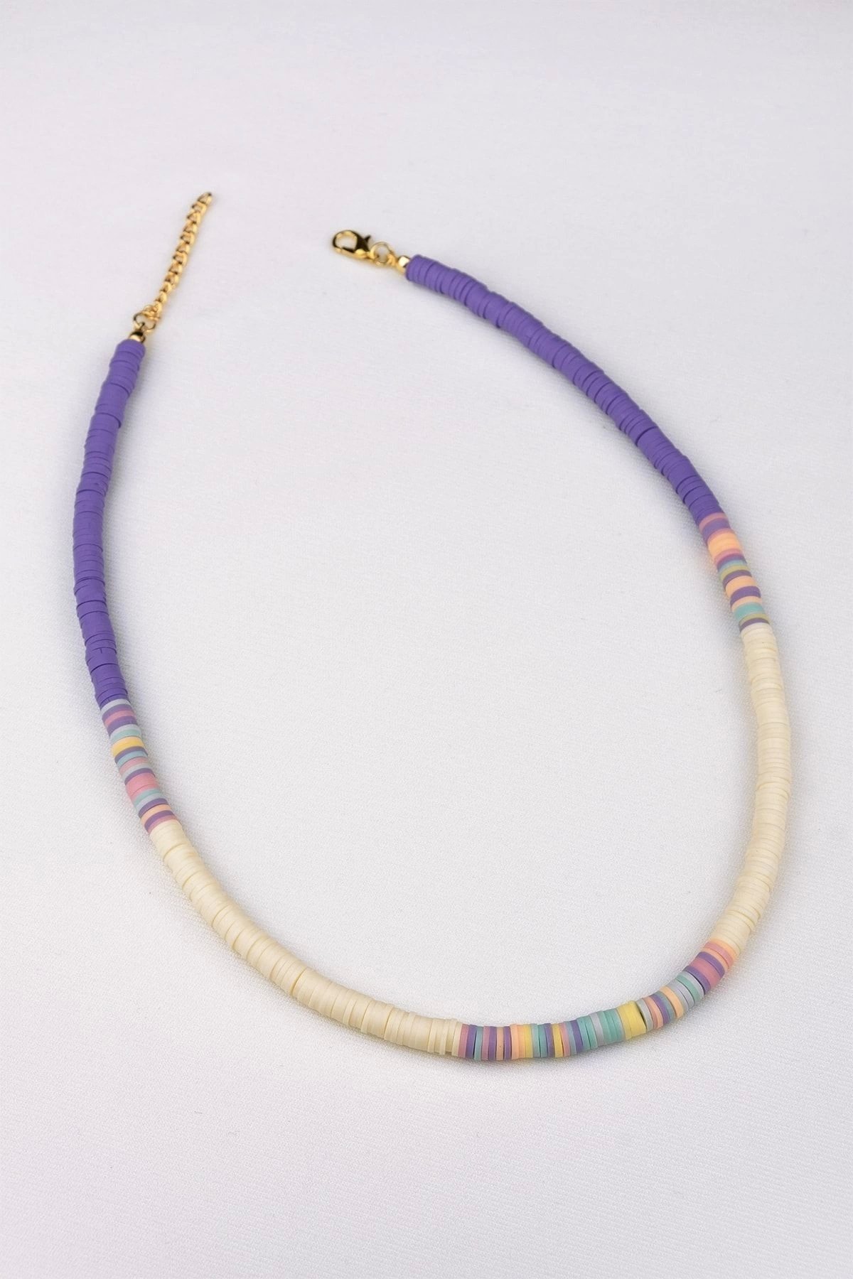 Purple Rainbow Fimo Necklace
