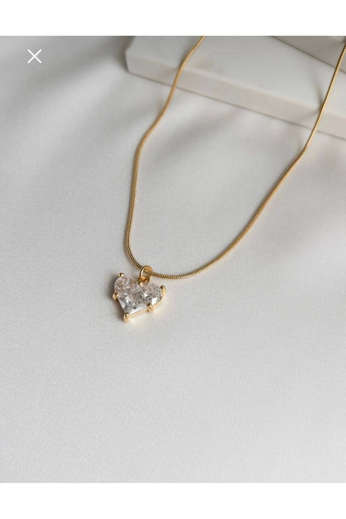 Heart Steel Stylish Women's Necklace with Zircon Gemstone