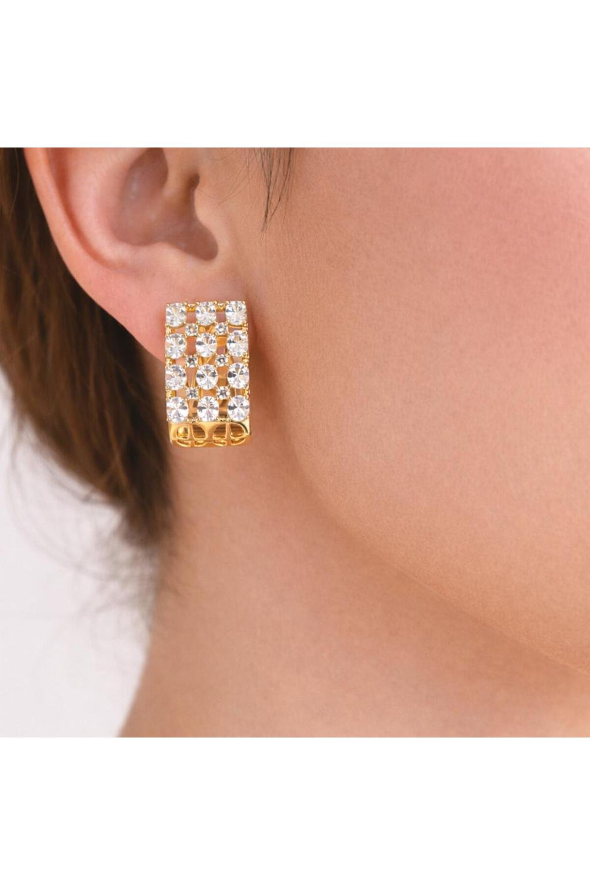 ZİRKON TAŞLI ÇELİK KÜPE