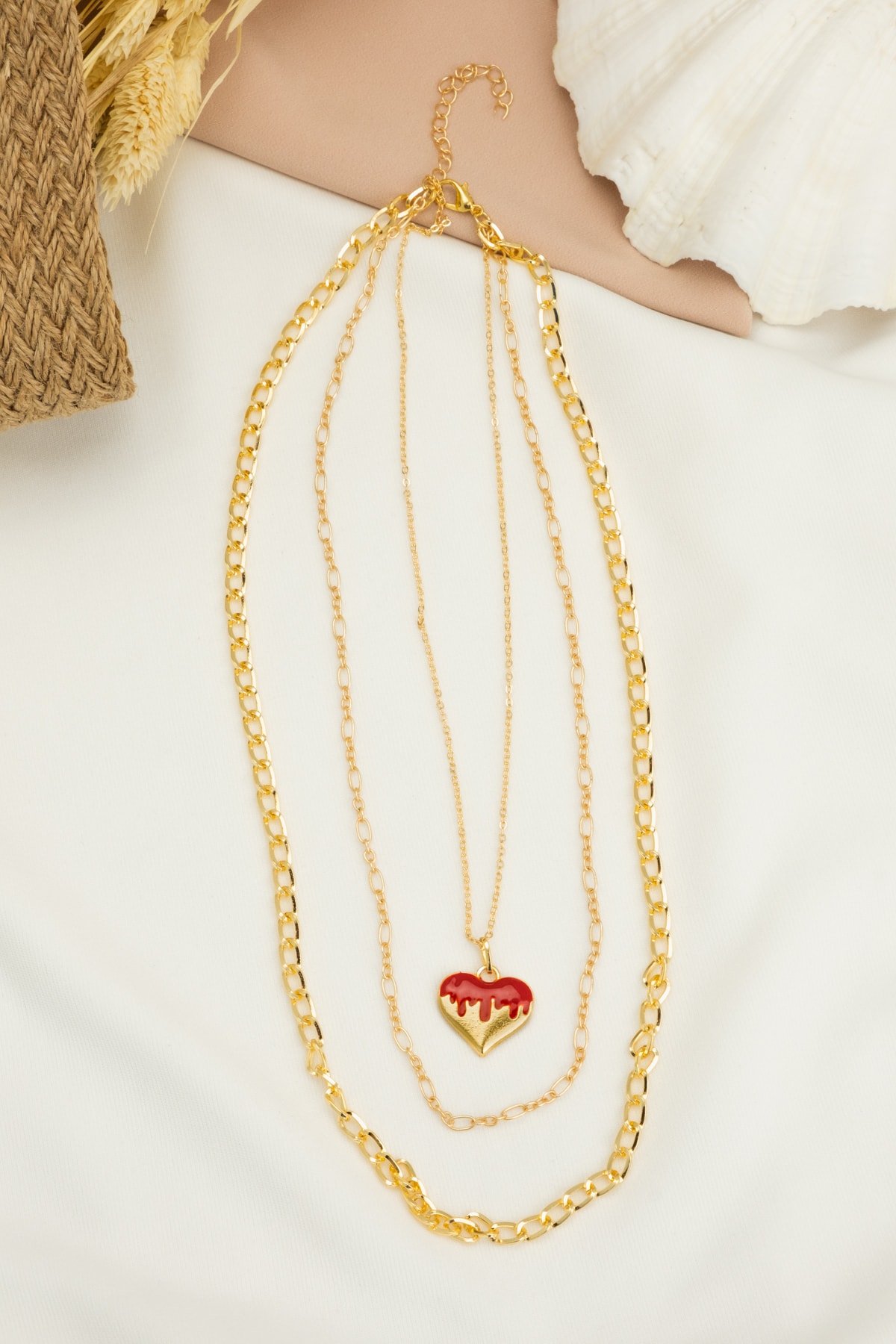 Red Heart Set Necklace