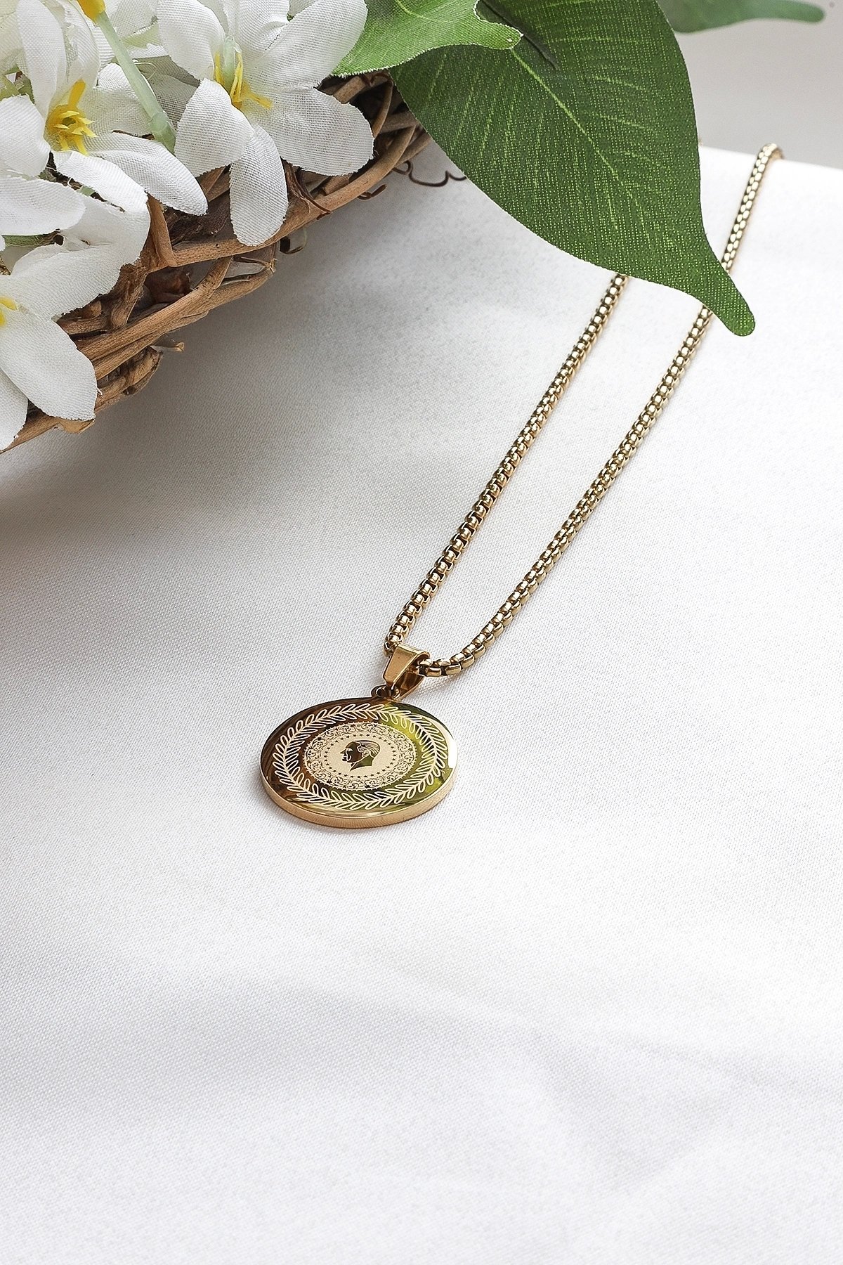 Çeyrekli Çelik Kolye