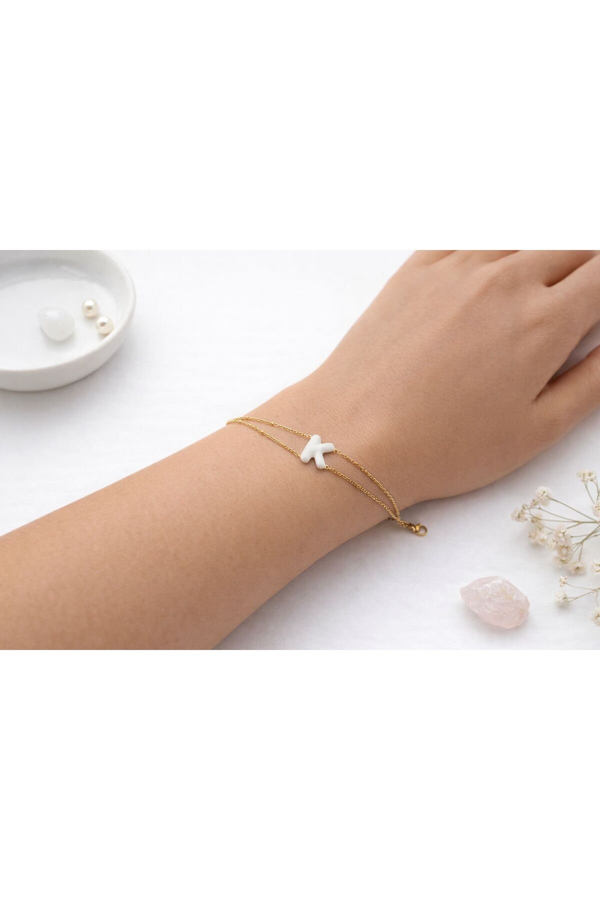 Harfli Çelik Bileklik Kadın