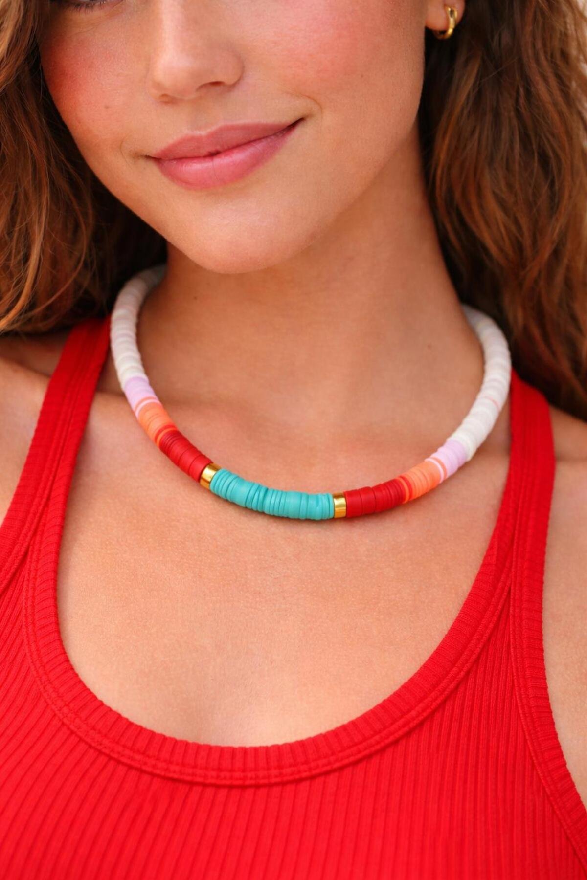 Soft Rainbow Fimo Necklace
