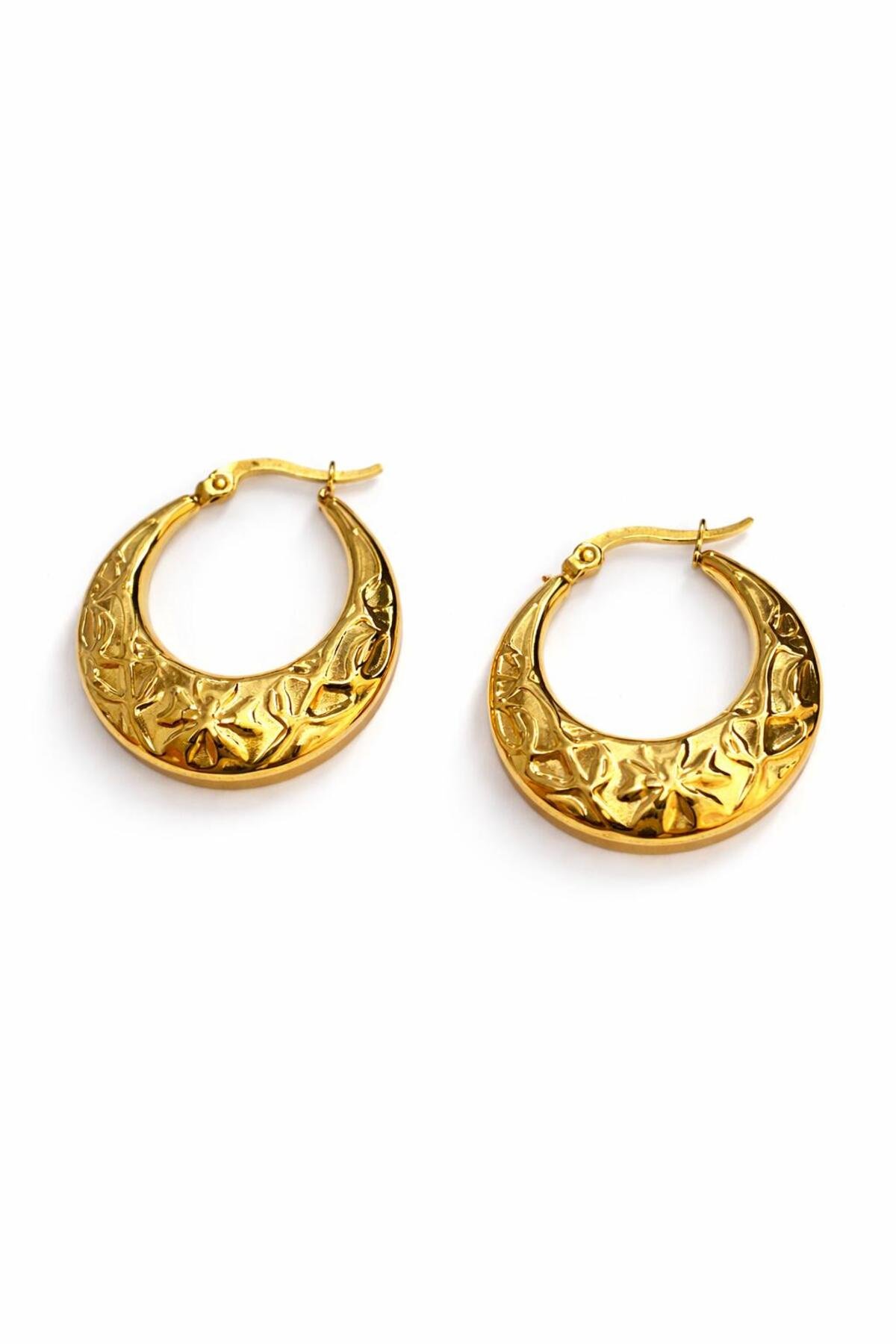 Gold Çelik Halka Küpe
